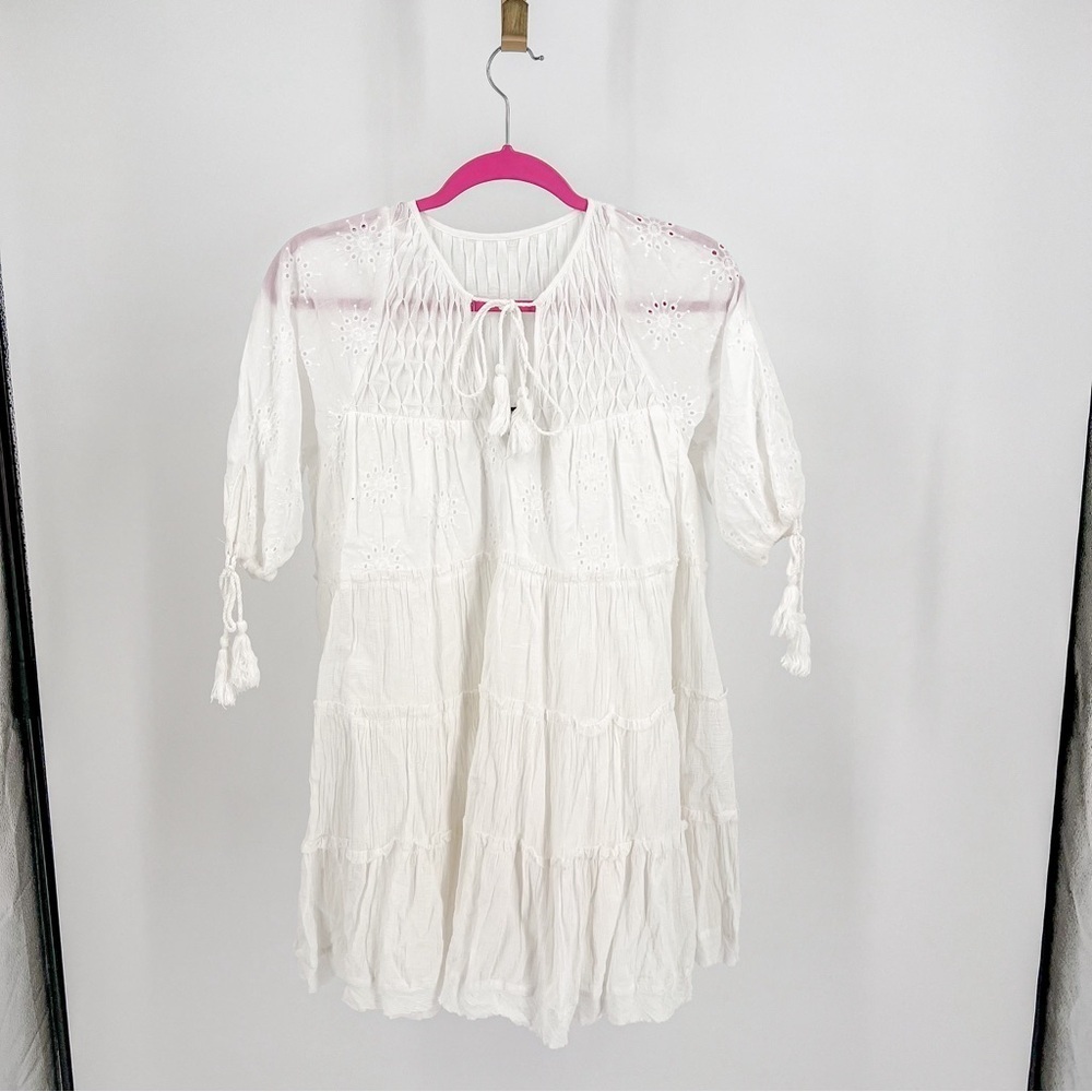 Lulus white tiered swing dress